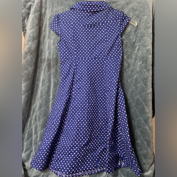 Women's Tropical Wear Fit and Flare Polka Dot Dress - Picture 4 of 8